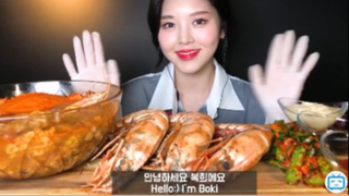 ASMR 40cmGiant King Black Tiger Shrimp Mukbang Korea EATING Sh #amthuc