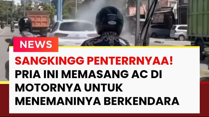 Saking Panasnya! Pria Ini Nekat Pasang AC Split di Motor, Auto Dingin Sepanjang Jalan!