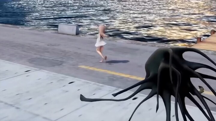 Lion Girl Hypnotized and Frozen While Out for a Walk