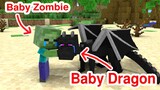 Monster School : Baby Dragon and Baby Zombie - Sad Story - Minecraft Animation
