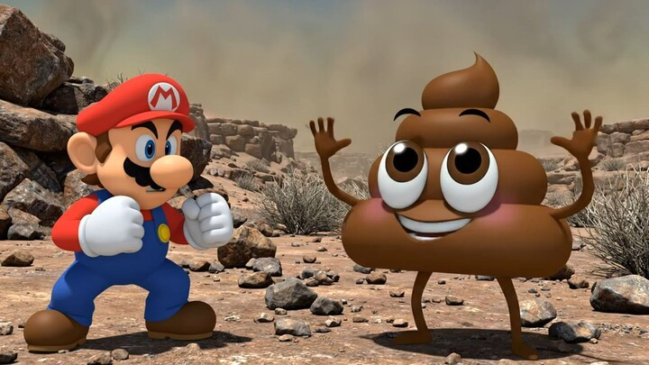 action poo vs super mario