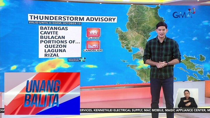 Weather update as of 6:11 AM (October 15, 2024) | Unang Hirit