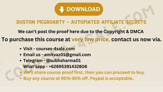 [Course-4sale.com] -  Duston McGroarty – Automated Affiliate Secrets