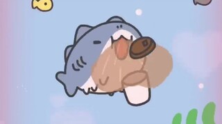 A shark who only drinks coffee