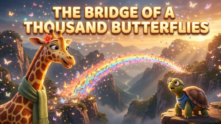 The Bridge of a Thousand Butterflies 🦋 | A Giraffe & Tortoise Friendship Story | 3D Animated Kids