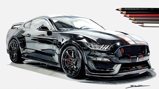 Melukis Ford Mustang: Bagaimana cara melukis efek rendering di kertas?