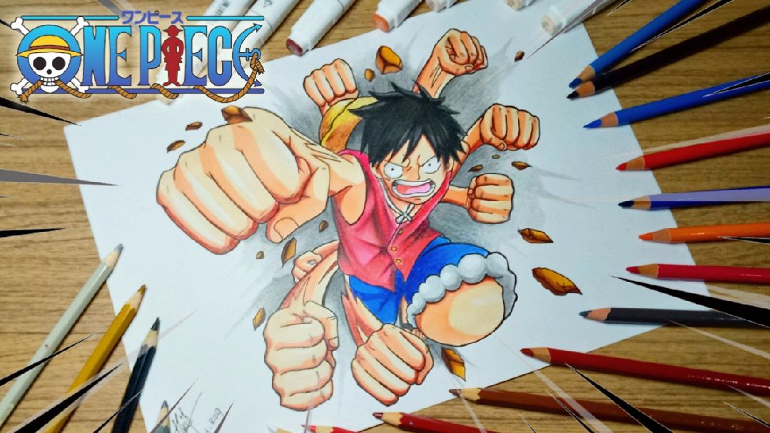 menggambar luffy