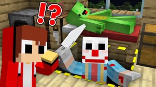 Monster CLOWN Under The Bed In Minecraft Baby JJ and Mikey Evil challenge (Maizen Mizen Mazien)