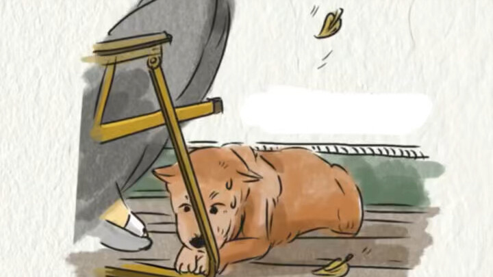 Owner and pup enjoy the view on a cliff—almost a fatal tumble! Dog: “I’ll still follow you in my nex