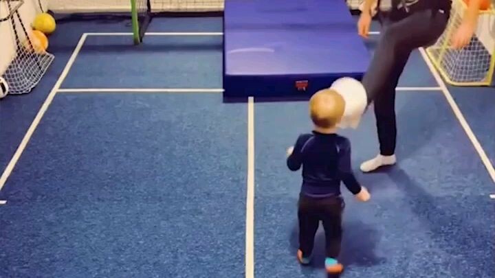 1 year old boy football skill