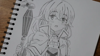 วาดรูปอนิเมะผู้หญิง ร็อกซี่ จากเรื่อง เกิดชาตินี้พี่ต้องเทพ Mushoku Tensei