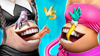 คุณแม่ตั้งครรภ์เวนส์เดย์ อาดัมส์ vs คุณแม่ตั้งครรภ์ขายาว!