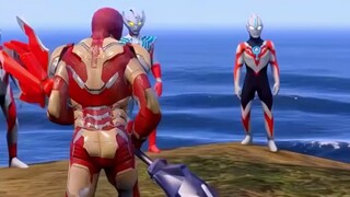 Oh no, Iron Man has beaten all the Ultramen into the sea!