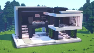 [Minecraft Architecture Teaching] Simple Tutorial of Modern Villa