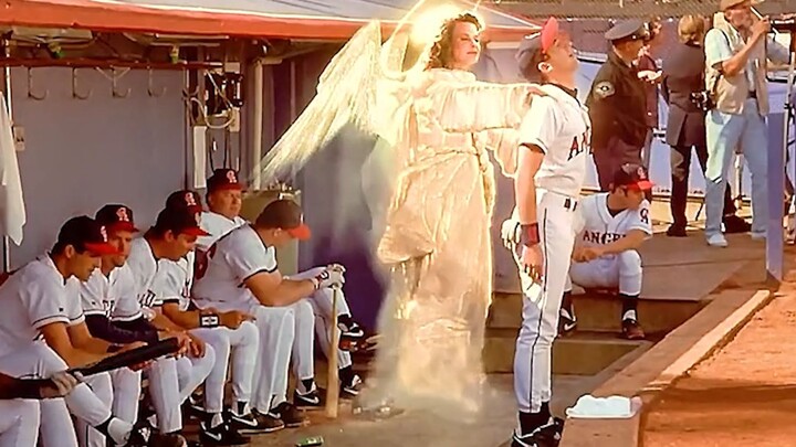 The boy unexpectedly discovered an angel appearing behind the team member.