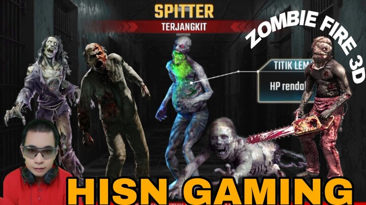 game zombie fire 3D,  melawan zombie spiter pelempar bola hijau