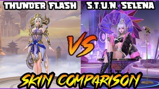 SELENA S.T.U.N. SKIN EFFECTS VS. THUNDER FLASH EPIC SKIN - MLBB SKIN COMPARISON SERIES