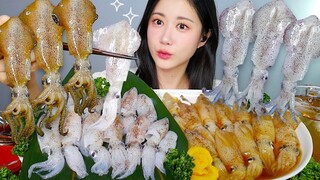 [ONHWA] Mực sống + tiếng nhai mực nước tương!