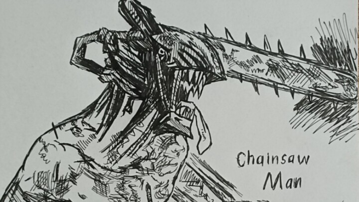 Dihadapkan dengan gambar yang sakit, maukah Anda mengklik untuk melihat sketsa kartun Chainsaw Man-nya?