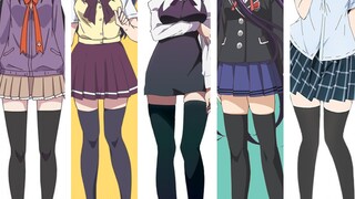 20 anime series where the heroine wears black stockings over the knee! Black stockings over the knee