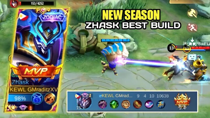 NEW SEASON!! ZHASK BEST BUILD (SUPER INTENSE MATCH) EPIC COMEBACK!!MLBB