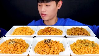 Mukbang thử thách ăn 6 gói mì Hàn #mukbang