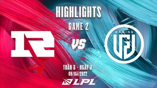 RNG vs LGD | Highlights - Game 2 | Tuần 8 Ngày 3 | LPL Mùa Xuân 2022