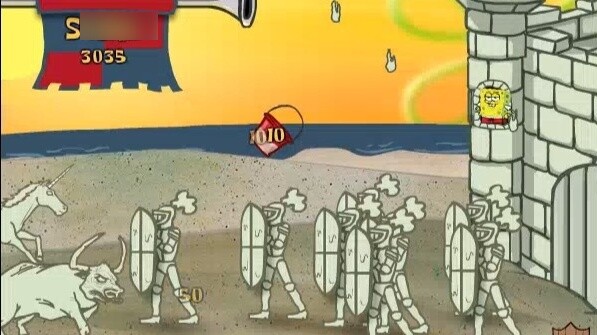 لعبة سبونج بوب الكلاسيكية 4399 - سبونج بوب يدافع عن مدينة الرمال