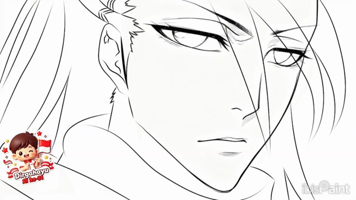 Menggambar sketsa Byakuya Kuchiki (Bleach)