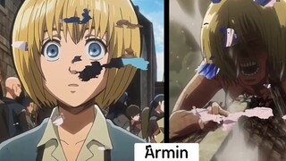 Attack on Titan character transformation before and after comparison