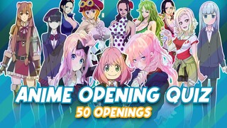 Anime opening quiz 🎤🎶🤔| 50 opening quiz - anime quiz
