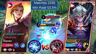 DYRROTH VS AGGRESSIVE SILVANNA | EVIL AGAINST GOOD | SOLO RANK MYTHIC | BEST BUILD MLBB
