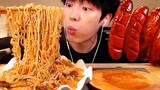 SIO Mukbang: Spaghetti Krim dengan Xin Ramyeon + Sosis