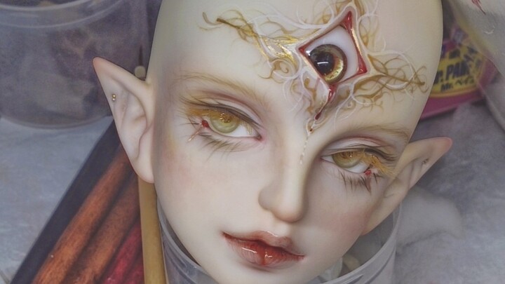 [Handicraft] BJD Faceup Painting - He Has A Rainbow On His face!