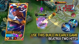 HOW TO COUNTER BUILD BEATRIX (Beatrix 2 hits) | BRUNO BEST BUILD AND EMBLEM MLBB