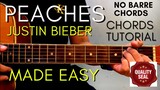 Justin Bieber -  PEACHES CHORDS (Guitar Tutorial) for Acoustic Cover
