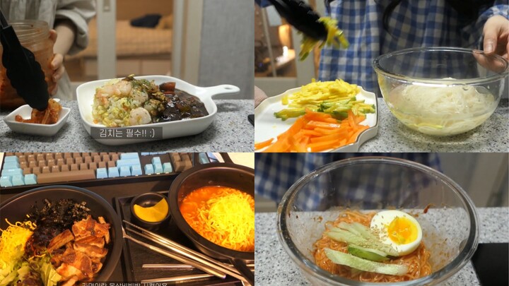 [CC & jhyun – Healing Daily Life] Korean Girl’s Solo Living Vlog | Jajangmyeon Egg Fried Rice | Mixe