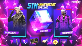 Free Fire 5th Anniversary Event | Anniversary Calender | How To Claim 5th Anniversary Free Rewards