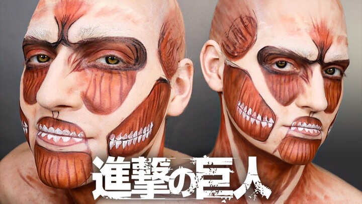 แต่งหน้าเลียนแบบไททัน ในเรื่อง ผ่าพิภพไททัน( Attack on Titan)