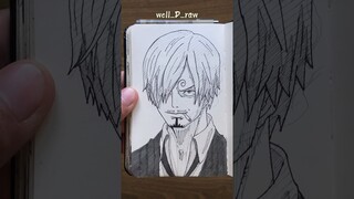 [ASMR] Drawing Sanji 👨‍🍳 - One Piece #satisfying #shorts #asmr