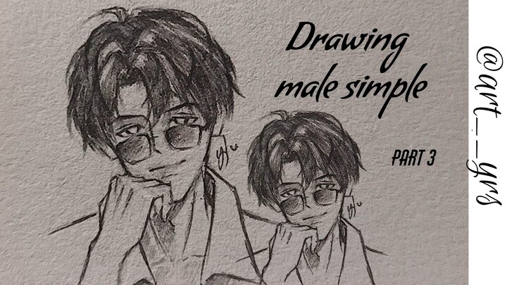 Tutorial Menggambar Cowo Berkacamata Manhwa Style // How I Draw Boy With Glasses in Manhwa Style