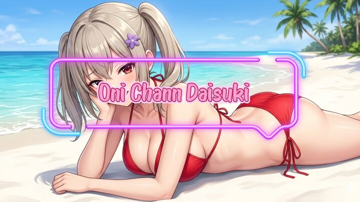 mera chan nyantai di pantai bareng oni chann