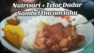 ASMR NASI TELOR DADAR SAMBEL ONCOM + NUTRISARI MUKBANH