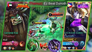 DYRROTH VS GENERAL KAI SUPREME THAMUZ🔥| WHO IS THE KING OF LIFESTEAL? | BEST 1 SHOT BROKEN BUILD!