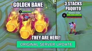 3 STACKS PAQUITO AND GOLDEN BANE IS OUT ON ORIGINAL SERVER! | MOBILE LEGENDS