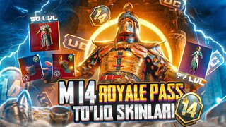 M14 ROYALE PASS TO'LIQ SKINLARI / 1-RPdan 50-RPgacha / ENG ZO'R RP - 3 TA MIFIK SKIN / PUBG MOBILE