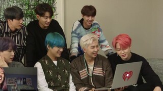 [ترجمة WNS الصينية] 190418 تفاعل أعضاء فرقة BTS مع المعجبين الذين شاهدوا الفيديو الموسيقي لأغنية Boy
