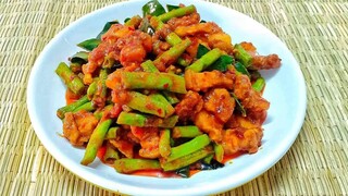ผัดพริกแกงถั่วฝักยาวหมูสามชั้น "เมนูอาหารไทย" ทำกินง่ายๆแบบอีสาน รสชาติอร่อยสไตล์สาวโรงงานจ้า