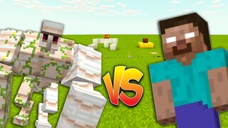 Mega Iron Golem vs Herobrine in Minecraft