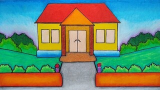 Cara menggambar kantor || Belajar menggambar untuk pemula